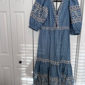 Sea New York Floral Blue Midi Dress